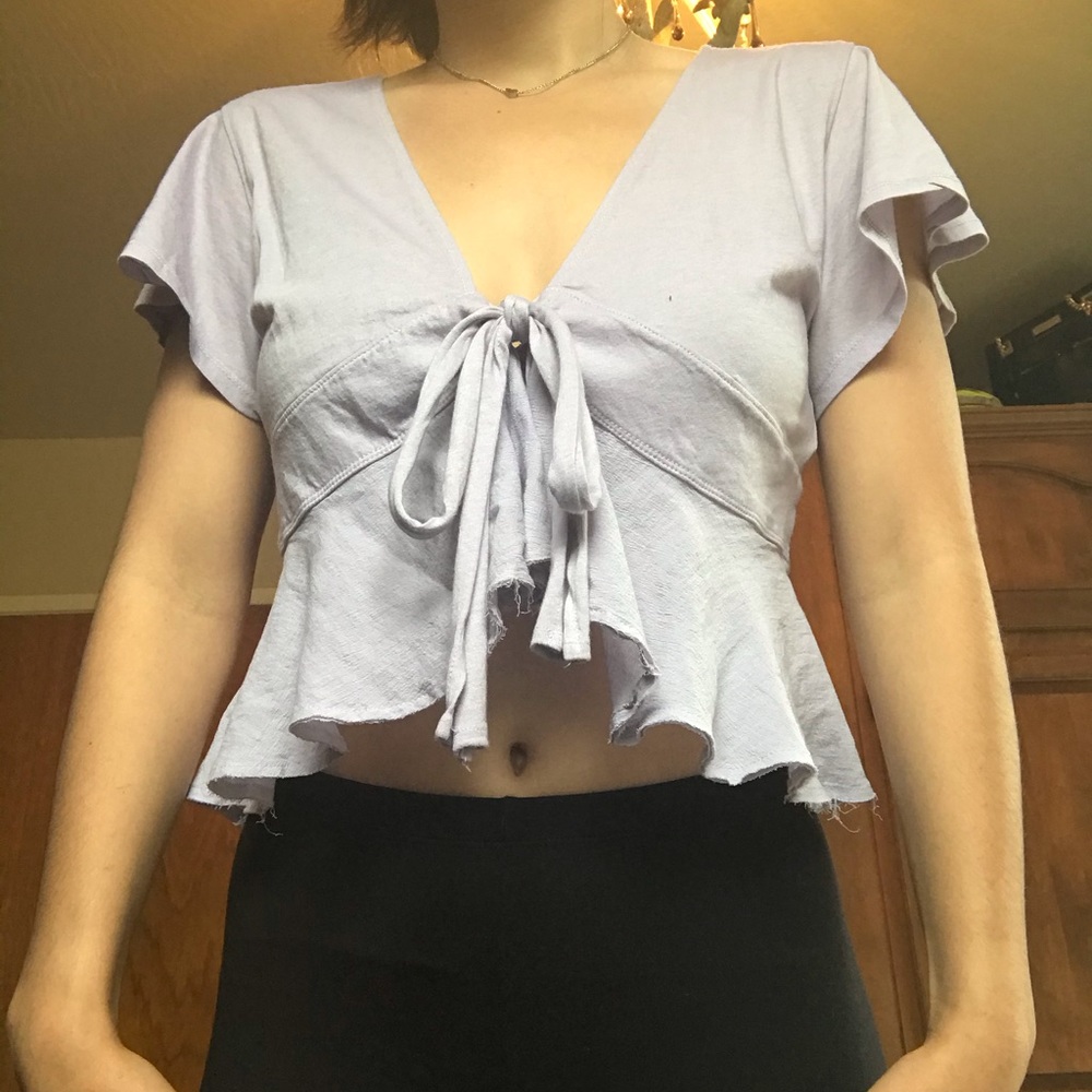 Free people tie front crop
